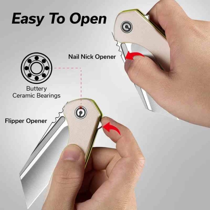 Couteau CIVIVI ExOne Ivory Manche G10 Lame Tanto Reverse Nitro-V IKBS Linerlock Clip CIVC230362 - Livraison Gratuite