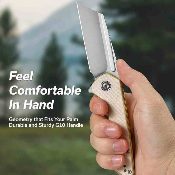Couteau CIVIVI ExOne Ivory Manche G10 Lame Tanto Reverse Nitro-V IKBS Linerlock Clip CIVC230362 - Livraison Gratuite