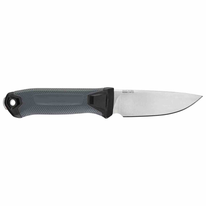 Couteau Gerber StrongArm Camp Grey Lame Acier 420HC Manche GFN Etui Plastique Plastic Made USA G1069216 - Livraison Gratuite