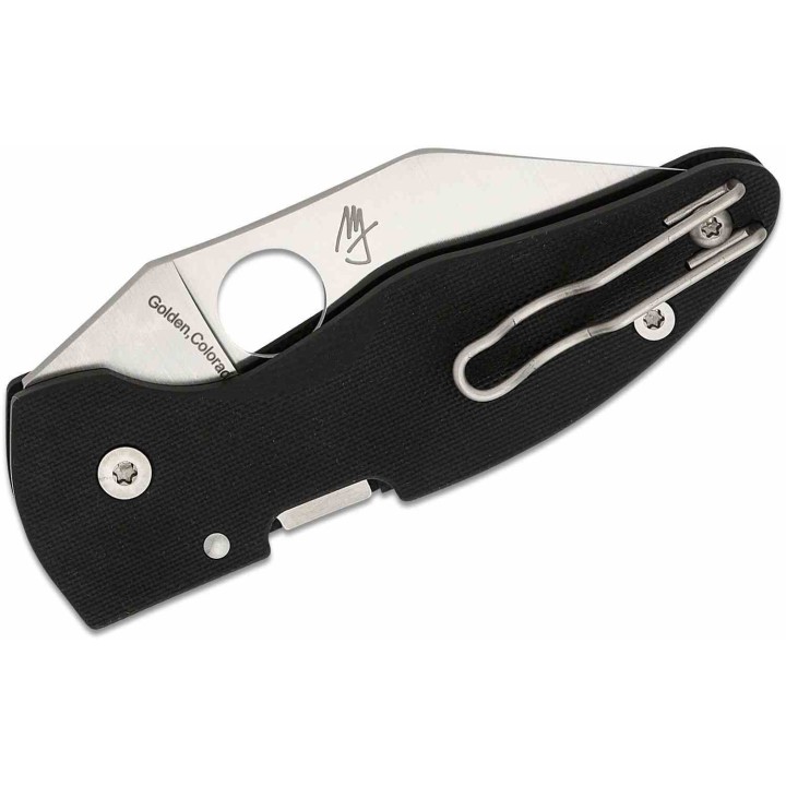 Couteau Spyderco MicroJimbo Black Manche G10 Lame Acier S30V Wharncliffe Compression Lock Clip USA SC264GP - Livraison Gratuite