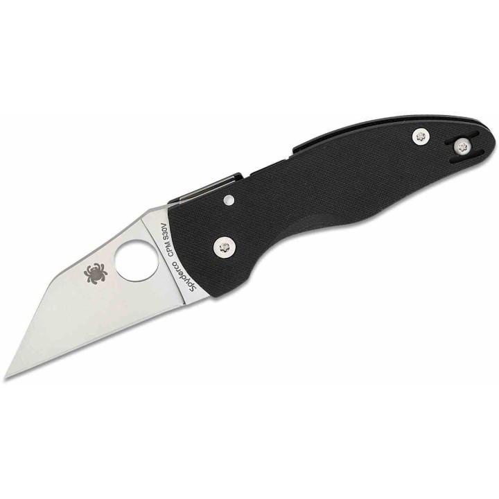Couteau Spyderco MicroJimbo Black Manche G10 Lame Acier S30V Wharncliffe Compression Lock Clip USA SC264GP - Livraison Gratuite