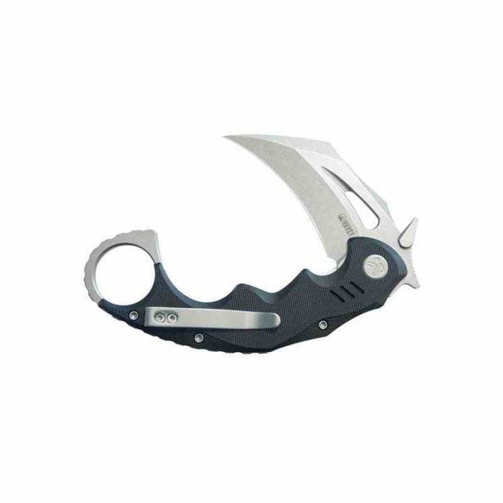 Couteau Kubey Mini Wrath Karambit Black Manche G10 Lame Acier 14C28N Blade IKBS Linerlock Clip KUB262A - Livraison Gratuite