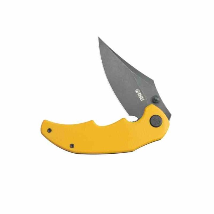 Couteau Kubey Ceto Camping Yellow Manche G-10 Lame Acier 14C28N Blackwash IKBS Linerlock Clip KUB181G - Livraison Gratuite