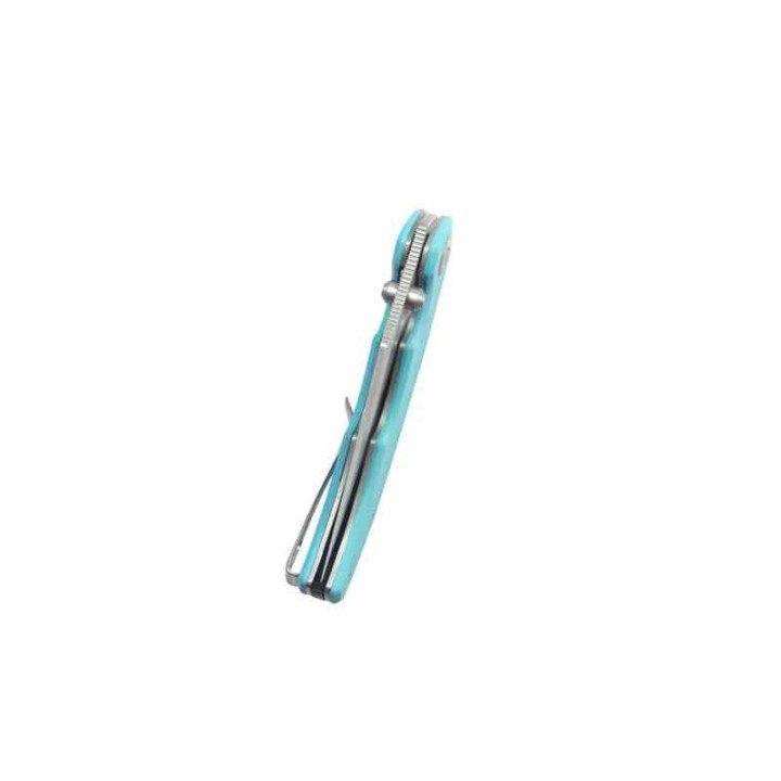 Couteau Kubey Ceto Camping Tiffany Blue Manche G-10 Lame Acier 14C28N SW IKBS Linerlock Clip KUB181B - Livraison Gratuite