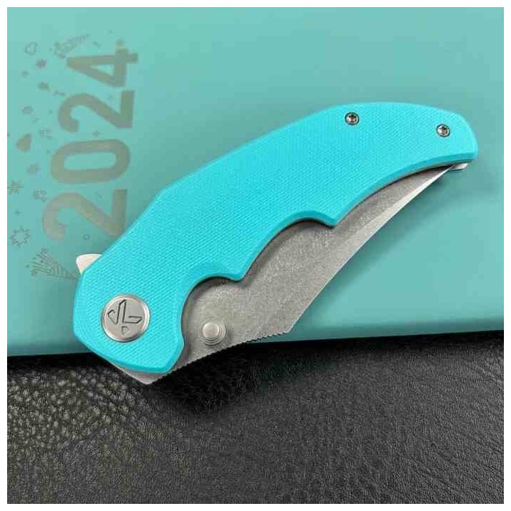 Couteau Kubey Ceto Camping Tiffany Blue Manche G-10 Lame Acier 14C28N SW IKBS Linerlock Clip KUB181B - Livraison Gratuite