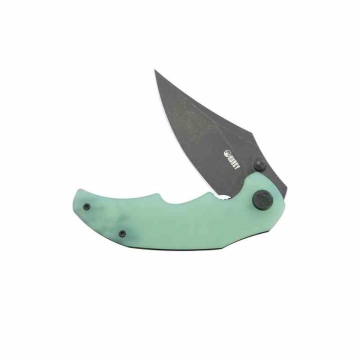 Couteau Kubey Ceto Camping Jade Manche G-10 Lame Acier 14C28N BLK IKBS Linerlock Clip KUB181F - Livraison Gratuite