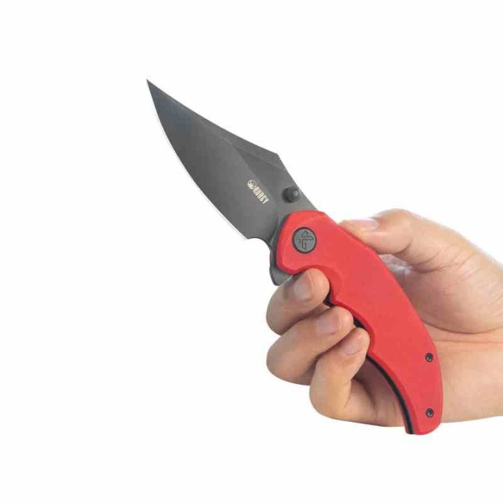 Couteau Kubey Ceto Camping Red Manche G-10 Lame Acier 14C28N BLK IKBS Linerlock Clip KUB181E - Livraison Gratuite