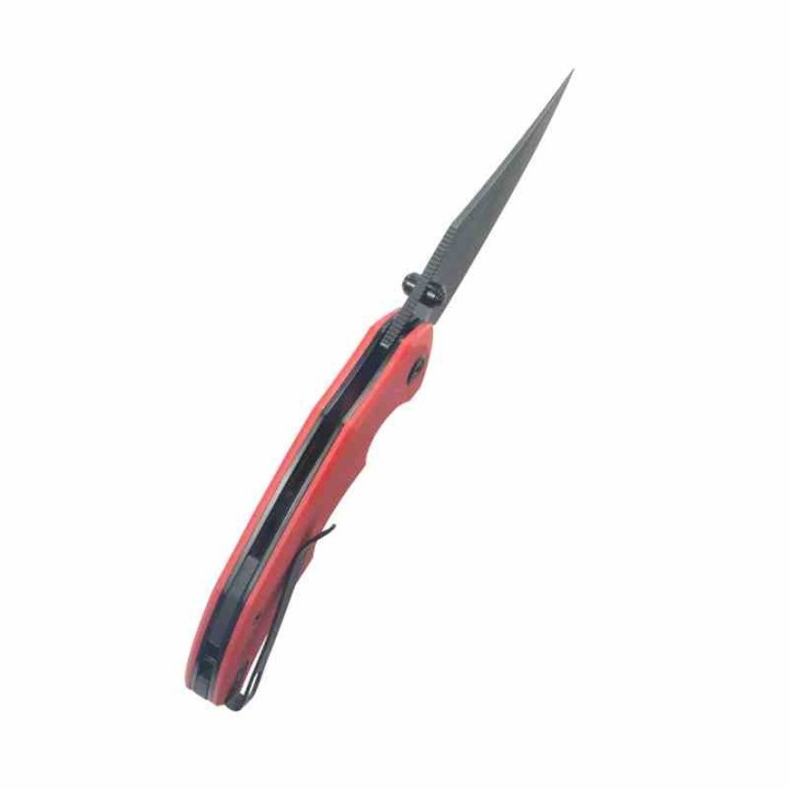 Couteau Kubey Ceto Camping Red Manche G-10 Lame Acier 14C28N BLK IKBS Linerlock Clip KUB181E - Livraison Gratuite