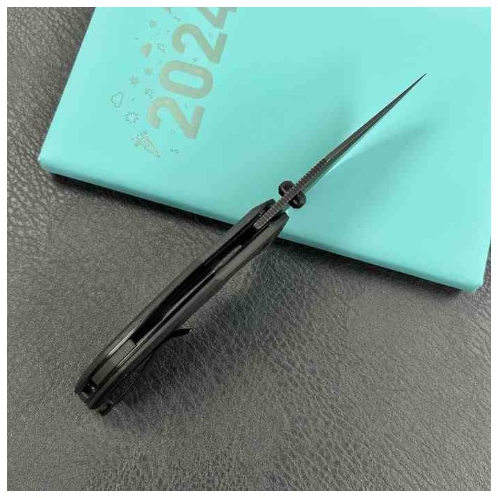 Couteau Kubey Ceto Camping Black Manche G-10 Lame Acier 14C28N BLK IKBS Linerlock Clip KUB181D - Livraison Gratuite