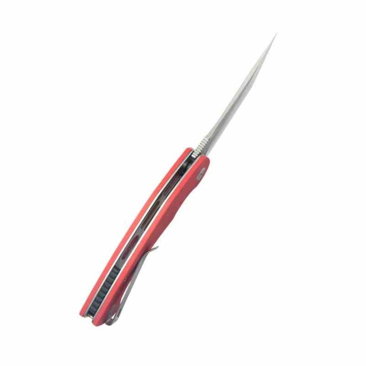 Couteau Kubey Scimitar Red Manche G10 Lame Tanto Acier 14C28N BLK IKBS Linerlock Clip KUB175E - Livraison Gratuite