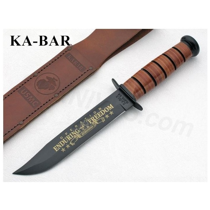 Couteau KA-BAR - Kabar USMC Operation Enduring Freedom Afghanistan Commemorative - KA BAR Made In USA KA9169
