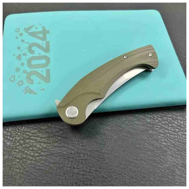 Couteau Kubey Scimitar Green Manche G10 Lame Tanto Acier 14C28N IKBS Linerlock Clip KUB175A - Livraison Gratuite