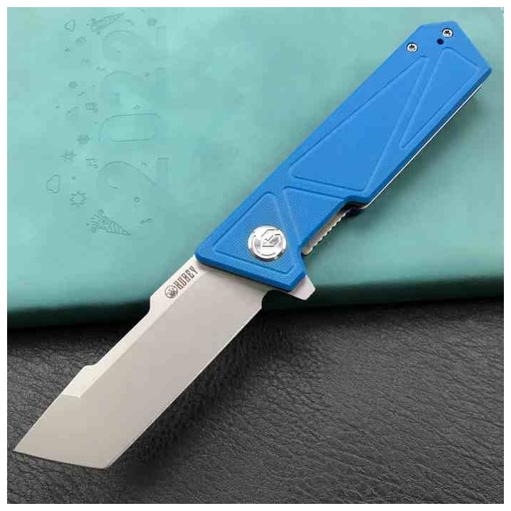 Couteau Kubey Avenger Blue Lame Tanto Acier D2 Manche G10 IKBS Linerlock Clip KUB104C - Livraison Gratuite
