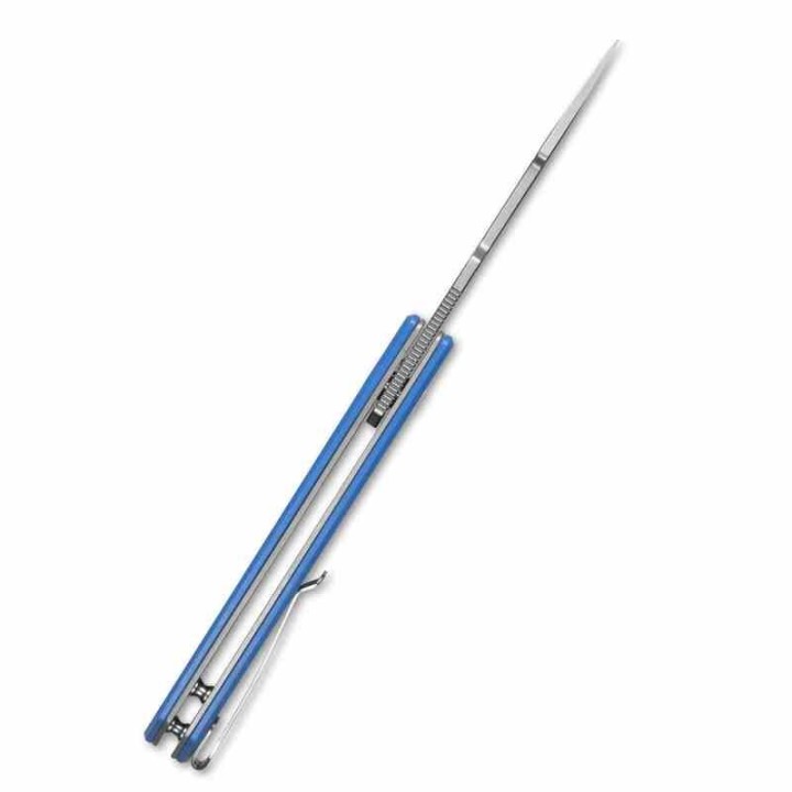 Couteau Kubey Avenger Blue Lame Tanto Acier D2 Manche G10 IKBS Linerlock Clip KUB104C - Livraison Gratuite
