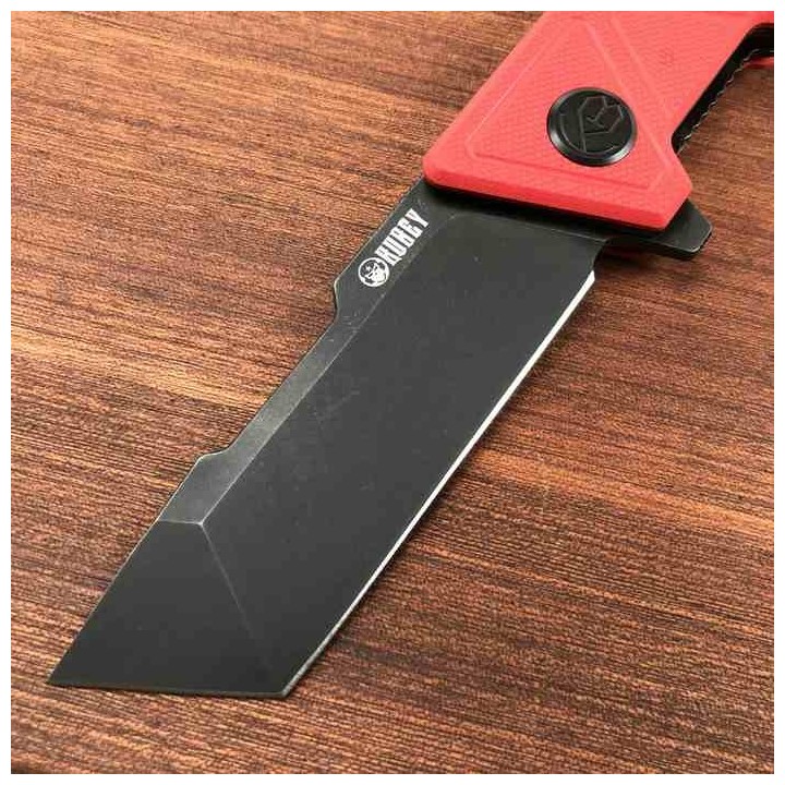 Couteau Kubey Avenger Red Lame Tanto Acier D2 Manche G10 IKBS Linerlock Clip KUB104D - Livraison Gratuite
