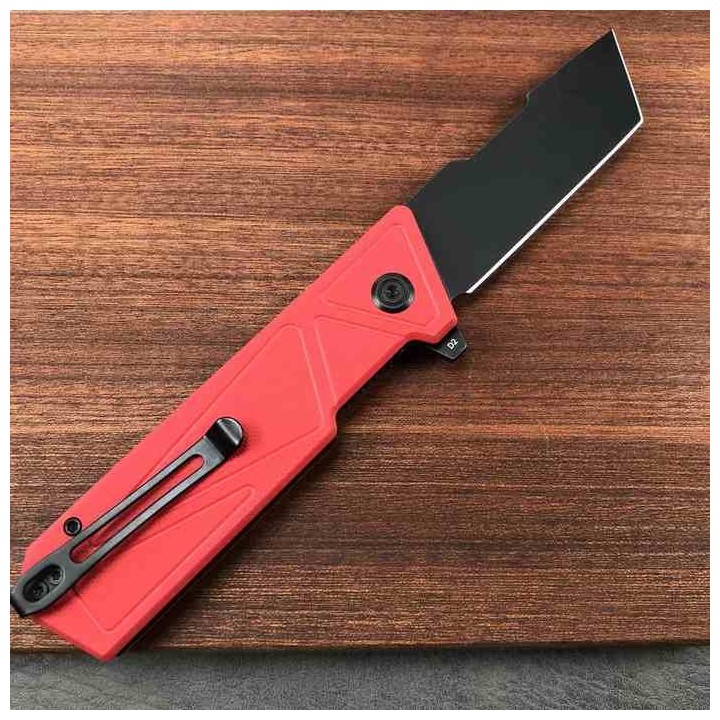 Couteau Kubey Avenger Red Lame Tanto Acier D2 Manche G10 IKBS Linerlock Clip KUB104D - Livraison Gratuite