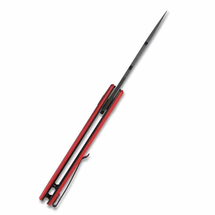 Couteau Kubey Avenger Red Lame Tanto Acier D2 Manche G10 IKBS Linerlock Clip KUB104D - Livraison Gratuite