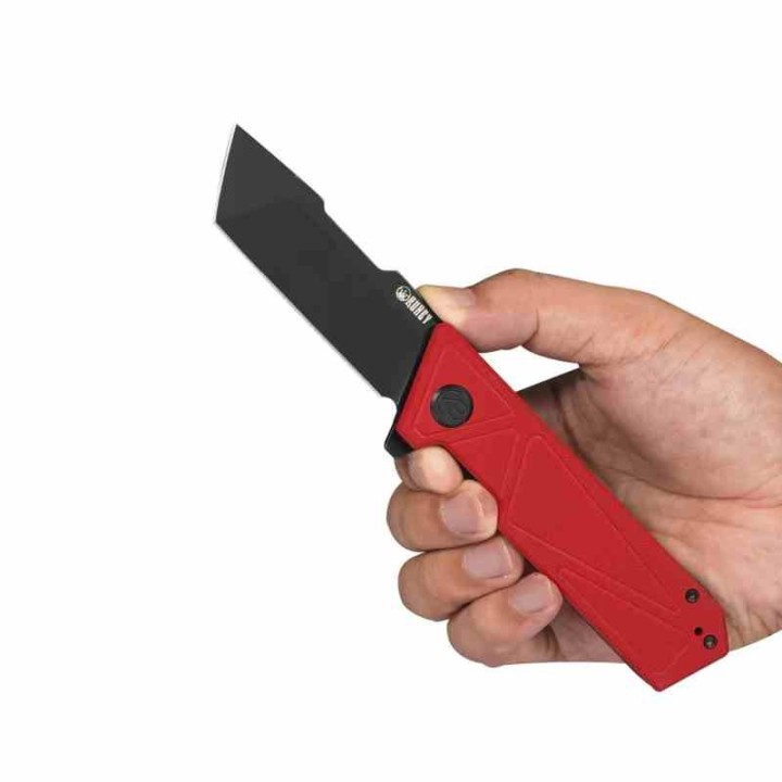 Couteau Kubey Avenger Red Lame Tanto Acier D2 Manche G10 IKBS Linerlock Clip KUB104D - Livraison Gratuite