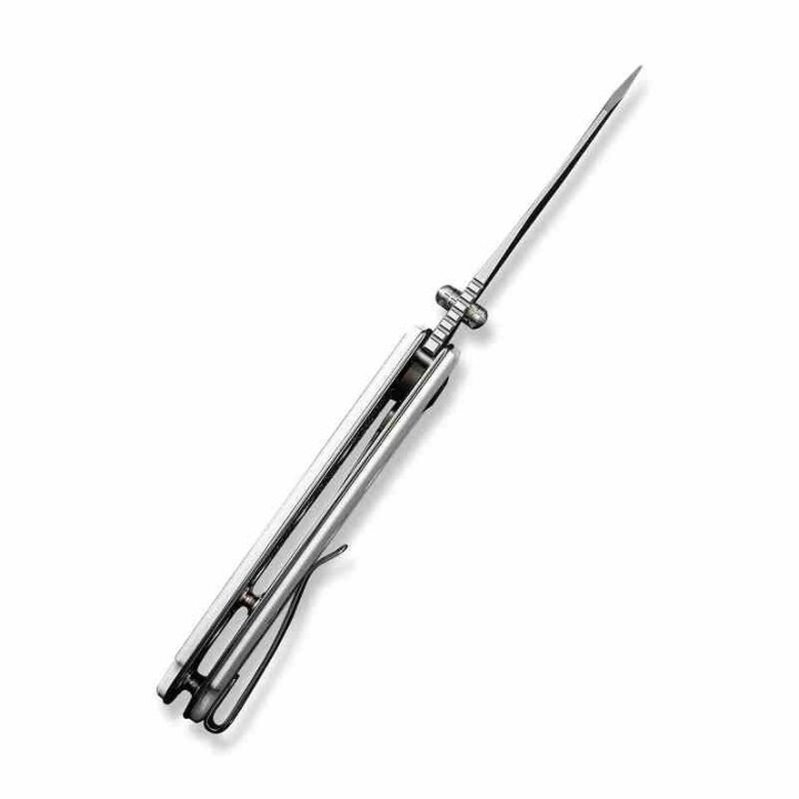 Couteau Sencut Excalis White G10 Lame Acier 9Cr18MoV Tanto Reverse Satin IKBS Liner Lock Clip S230682 - Livraison Gratuite