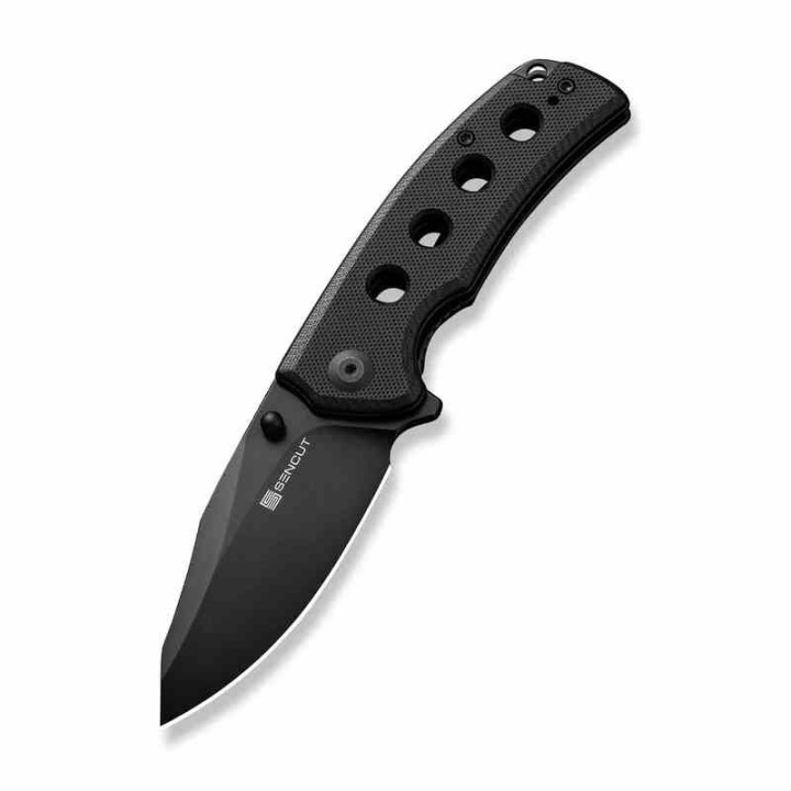 Couteau Sencut Excalis Black G10 Lame Acier 9Cr18MoV Tanto Reverse Blackwash IKBS Liner Lock Clip S230681 - Livraison Gratuite