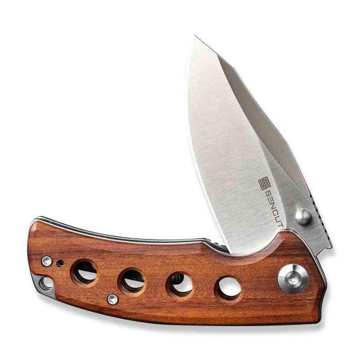 Couteau Sencut Excalis Guibourtia Lame Acier 9Cr18MoV Tanto Reverse Satin IKBS Liner Lock Clip S230684 - Livraison Gratuite