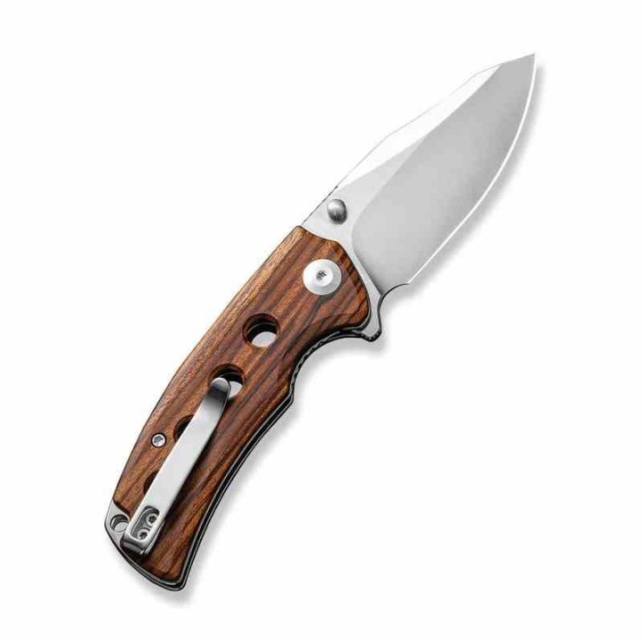 Couteau Sencut Excalis Guibourtia Lame Acier 9Cr18MoV Tanto Reverse Satin IKBS Liner Lock Clip S230684 - Livraison Gratuite