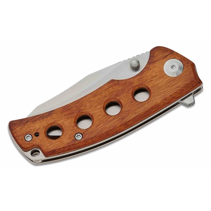 Couteau Sencut Excalis Guibourtia Lame Acier 9Cr18MoV Tanto Reverse Satin IKBS Liner Lock Clip S230684 - Livraison Gratuite