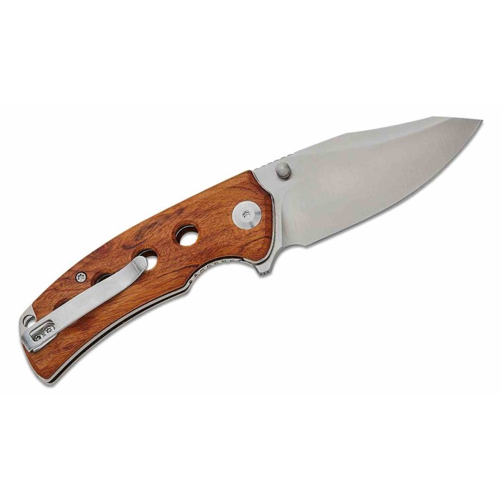 Couteau Sencut Excalis Guibourtia Lame Acier 9Cr18MoV Tanto Reverse Satin IKBS Liner Lock Clip S230684 - Livraison Gratuite