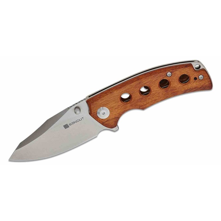 Couteau Sencut Excalis Guibourtia Lame Acier 9Cr18MoV Tanto Reverse Satin IKBS Liner Lock Clip S230684 - Livraison Gratuite
