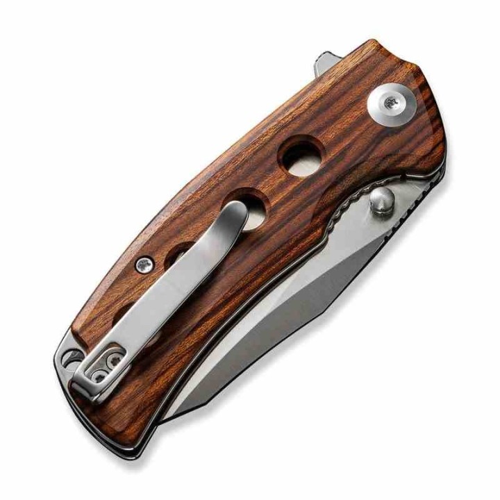 Couteau Sencut Excalis Guibourtia Lame Acier 9Cr18MoV Tanto Reverse Satin IKBS Liner Lock Clip S230684 - Livraison Gratuite
