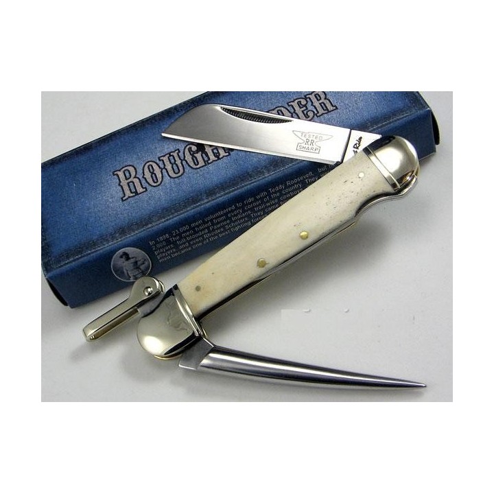 COUTEAU DE COLLECTION MARIN ROUGH RIDER MANCHE Os RR577