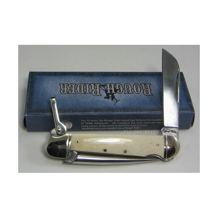 COUTEAU DE COLLECTION MARIN ROUGH RIDER MANCHE Os RR577