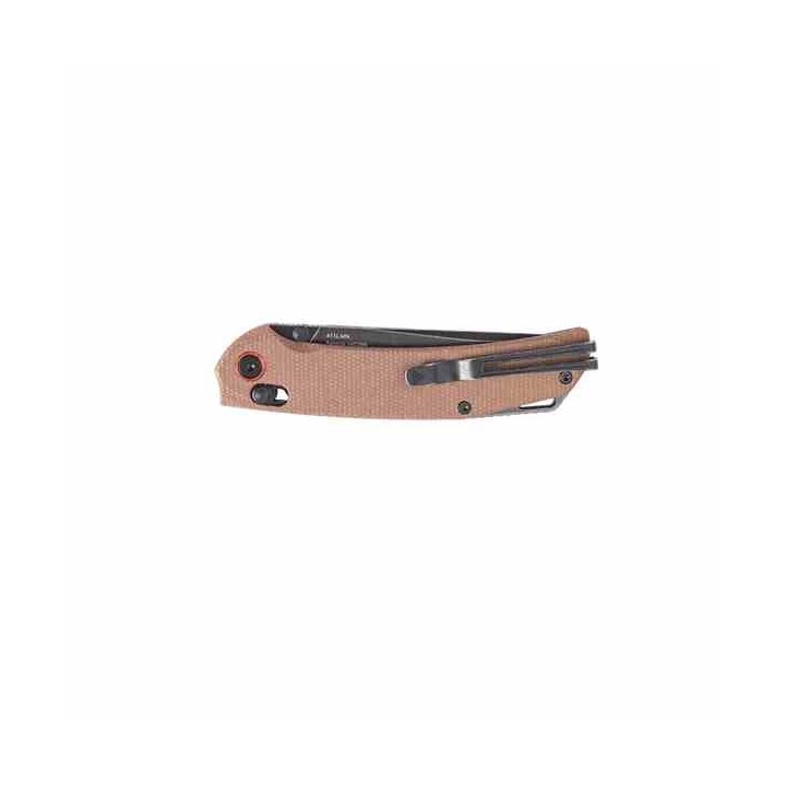 Couteau SRM Knives 411L-MN Dark Earth Manche Micarta Lame Acier 14C28N IKBS Ambi Lock Clip SRM411LMN - Livraison Gratuite