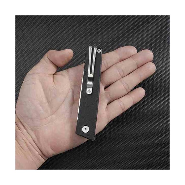 Couteau SRM Knives 401L-GB Black Manche G10 Lame Acier 10Cr15CoMov IKBS Linerlock Clip SRM401LGB - Livraison Gratuite