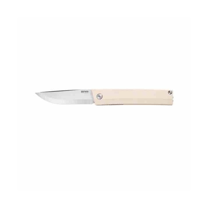 Couteau SRM Knives 401L-GT Tan Manche G10 Lame Acier 10Cr15CoMov IKBS Linerlock Clip SRM401LGT - Livraison Gratuite