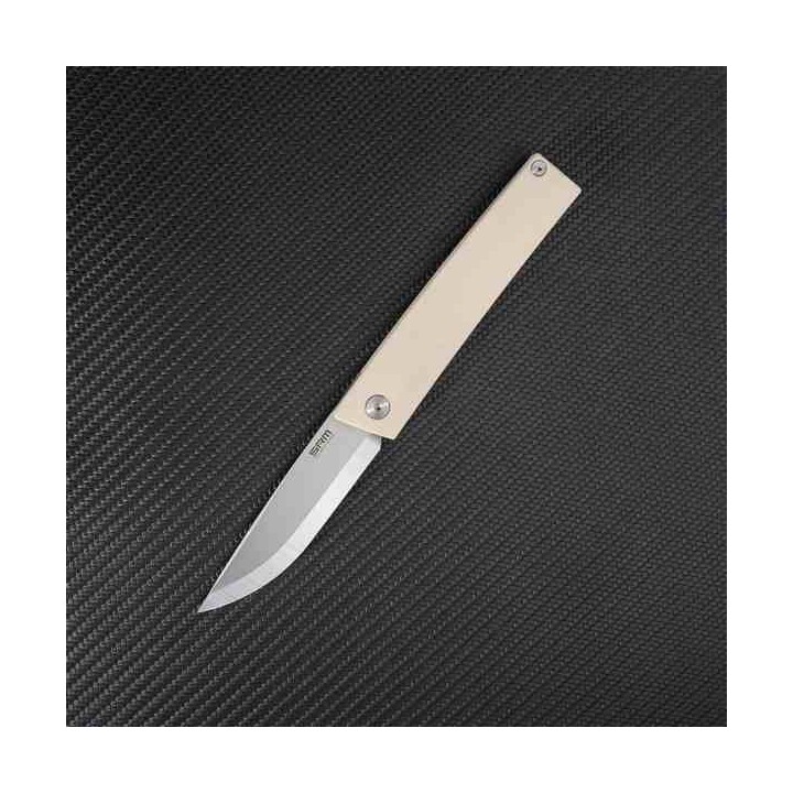 Couteau SRM Knives 401L-GT Tan Manche G10 Lame Acier 10Cr15CoMov IKBS Linerlock Clip SRM401LGT - Livraison Gratuite