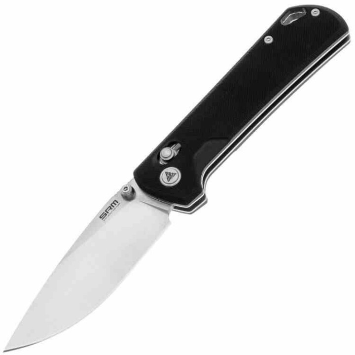 Couteau SRM Knives 168L-GB Black Manche G10 Lame Acier D2 IKBS Ambi Lock Clip SRM168LGB - Livraison Gratuite