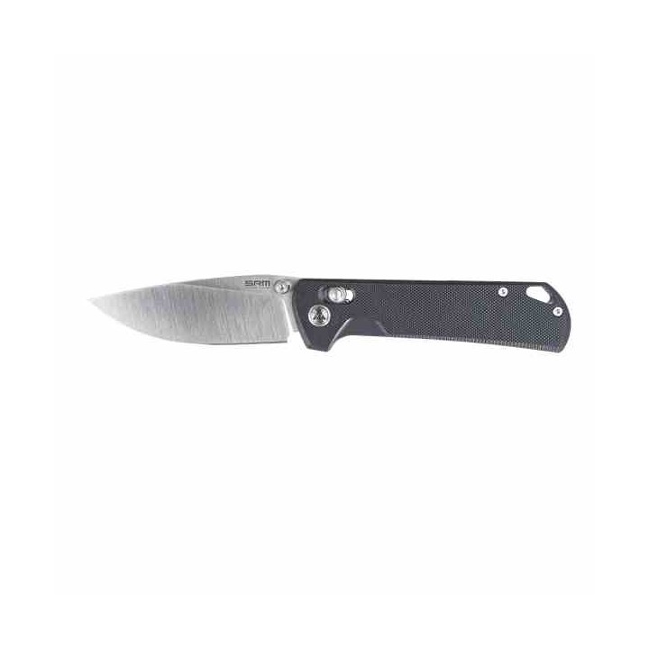 Couteau SRM Knives 168L-GB Black Manche G10 Lame Acier D2 IKBS Ambi Lock Clip SRM168LGB - Livraison Gratuite