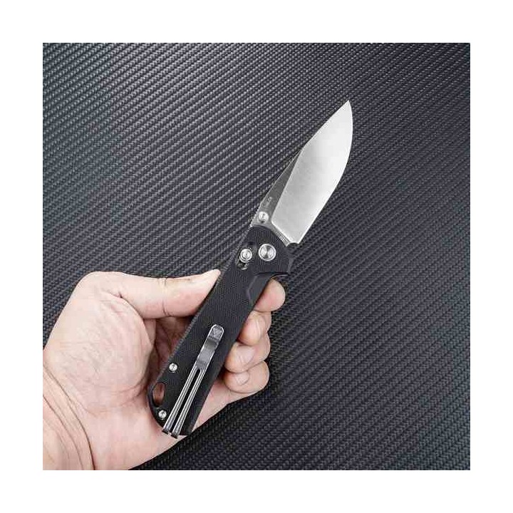 Couteau SRM Knives 168L-GB Black Manche G10 Lame Acier D2 IKBS Ambi Lock Clip SRM168LGB - Livraison Gratuite