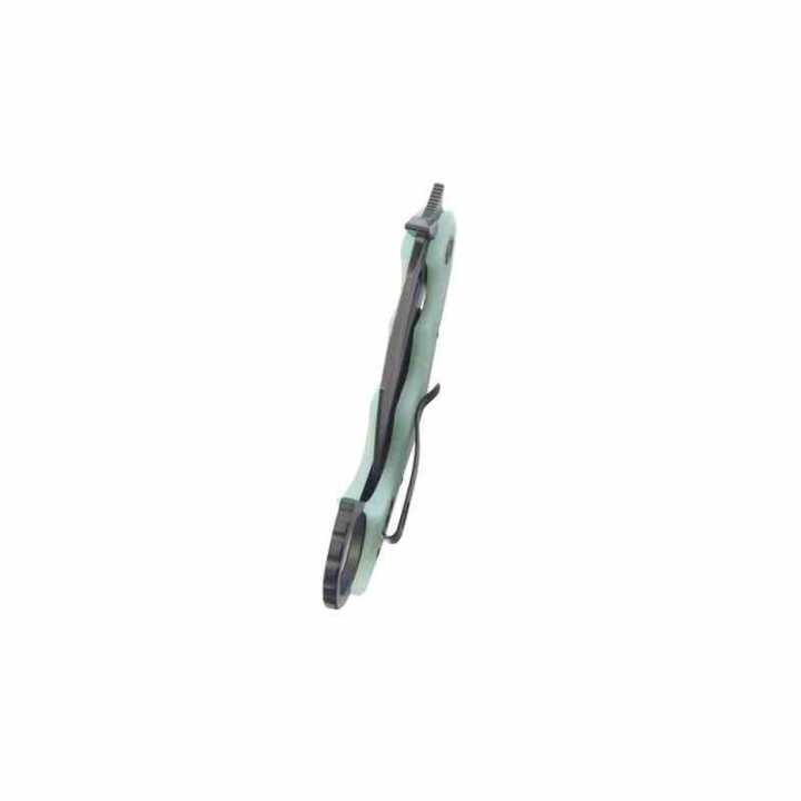 Couteau Kubey Mini Wrath Karambit Jade Manche G10 Lame Acier 14C28N BLK IKBS Linerlock Clip KUB262L - Livraison Gratuite