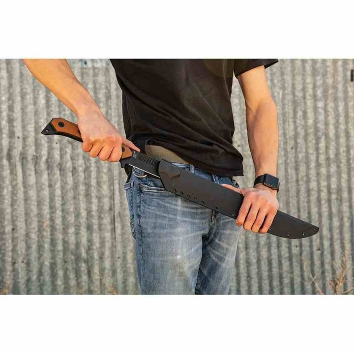 Sabre TOPS CUMA KAGE Lame Acier Carbone 1095 Manche Tan Micarta Kydex Made USA TPKAGE01 - Livraison Gratuite