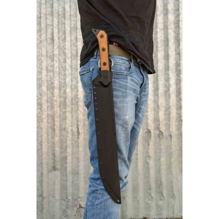 Sabre TOPS CUMA KAGE Lame Acier Carbone 1095 Manche Tan Micarta Kydex Made USA TPKAGE01 - Livraison Gratuite