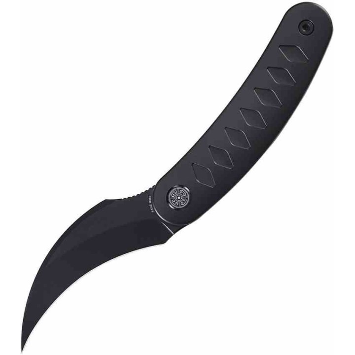 Couteau Cavol Kage Black Titane Handle Lame Acier M390 IKBS Linerlock Etui Cuir CVLC03DW - Livraison Gratuite
