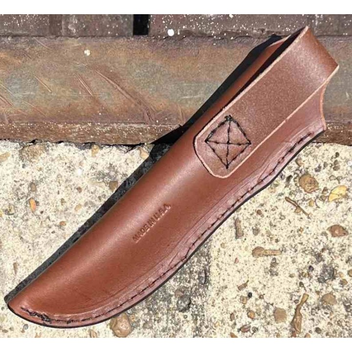 Couteau ESEE JG5-LM Camp-Lore Burgundy Lame Acier Carbone 1095 Manche Micarta Etui Cuir Made USA ESJG5LM - Livraison Gratuite