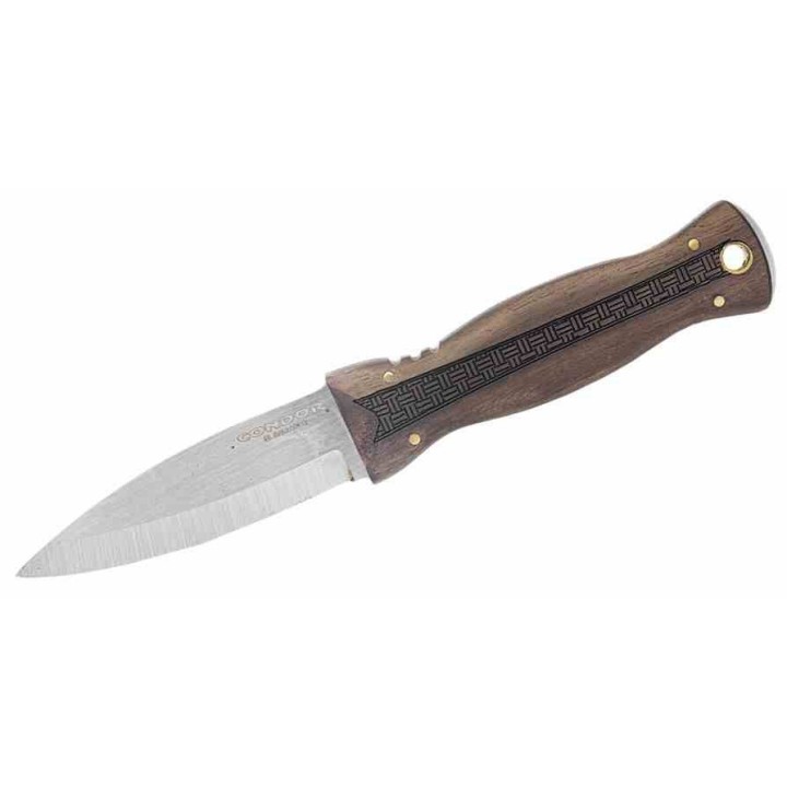 Couteau Condor Bushscot Lame Acier 14C28N Drop Point Manche Noyer Etui Cuir Made El Salvador CTK104033WSK - Livraison Gratuite