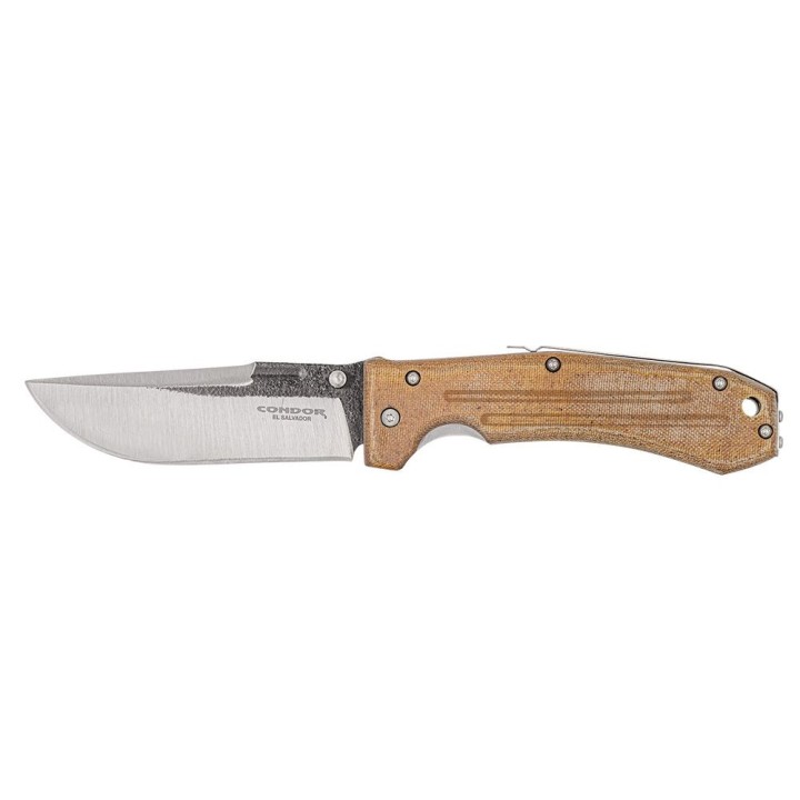 Couteau Condor Tactical Pass Com-Tact Lame Acier 14C28N Manche Desert Tan Micarta El Salvador CTK18355MSK - Livraison Gratuite