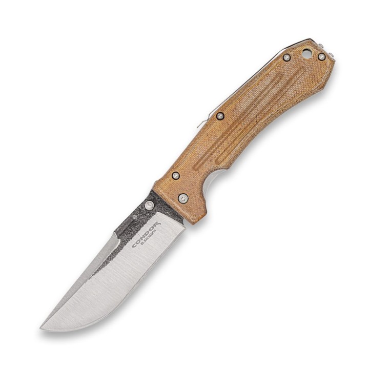Couteau Condor Tactical Pass Com-Tact Lame Acier 14C28N Manche Desert Tan Micarta El Salvador CTK18355MSK - Livraison Gratuite