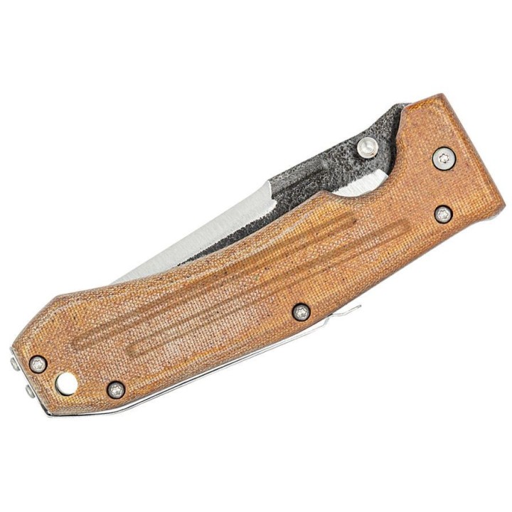 Couteau Condor Tactical Pass Com-Tact Lame Acier 14C28N Manche Desert Tan Micarta El Salvador CTK18355MSK - Livraison Gratuite