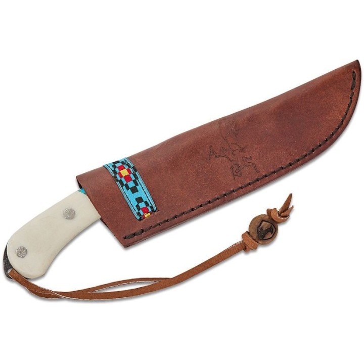 Couteau Condor Blue River White Manche Micarta Lame Acier 1095 Carbone Etui Cuir Made Salvador CTK282543MHC - Livraison Gratuite