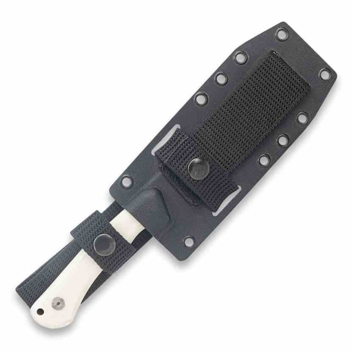 Couteau X.E.R.O. Risk White Micarta Lame Acier 14C28N Sheepsfoot Etui Kydex Made Salvador CTK2858420SK - Livraison Gratuite
